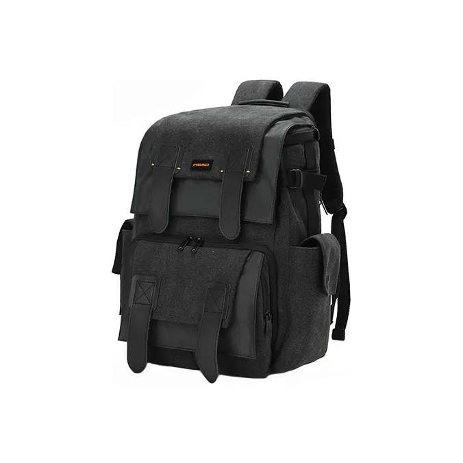 HEAD Leather Drone Backpack Camera Bag Large Size Unisex Black/Blue White Gradient/Warm Gray-0