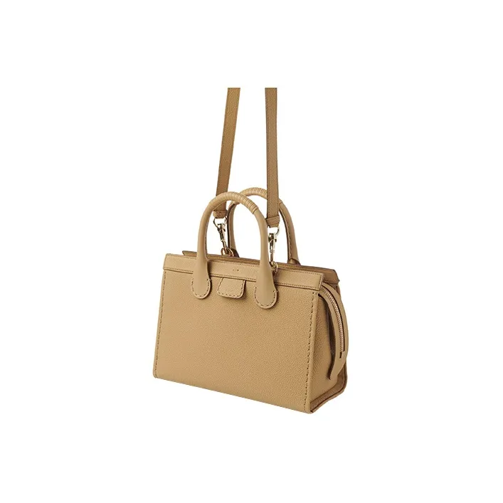 Chloe Edith Calfskin Tote Bag, Shopping Bag, Shoulder Bag, Crossbody Bag, Handbag Medium Size Women's Brown-1