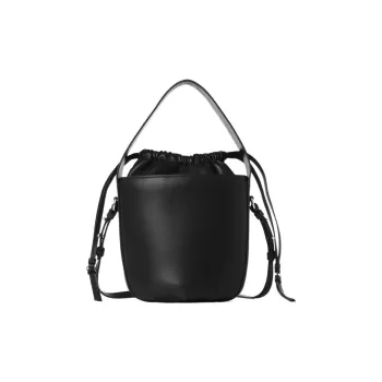 Chloe Smooth Calf Leather Bucket Bag, Handbag, Shoulder Bag, Crossbody Bag Women's Black