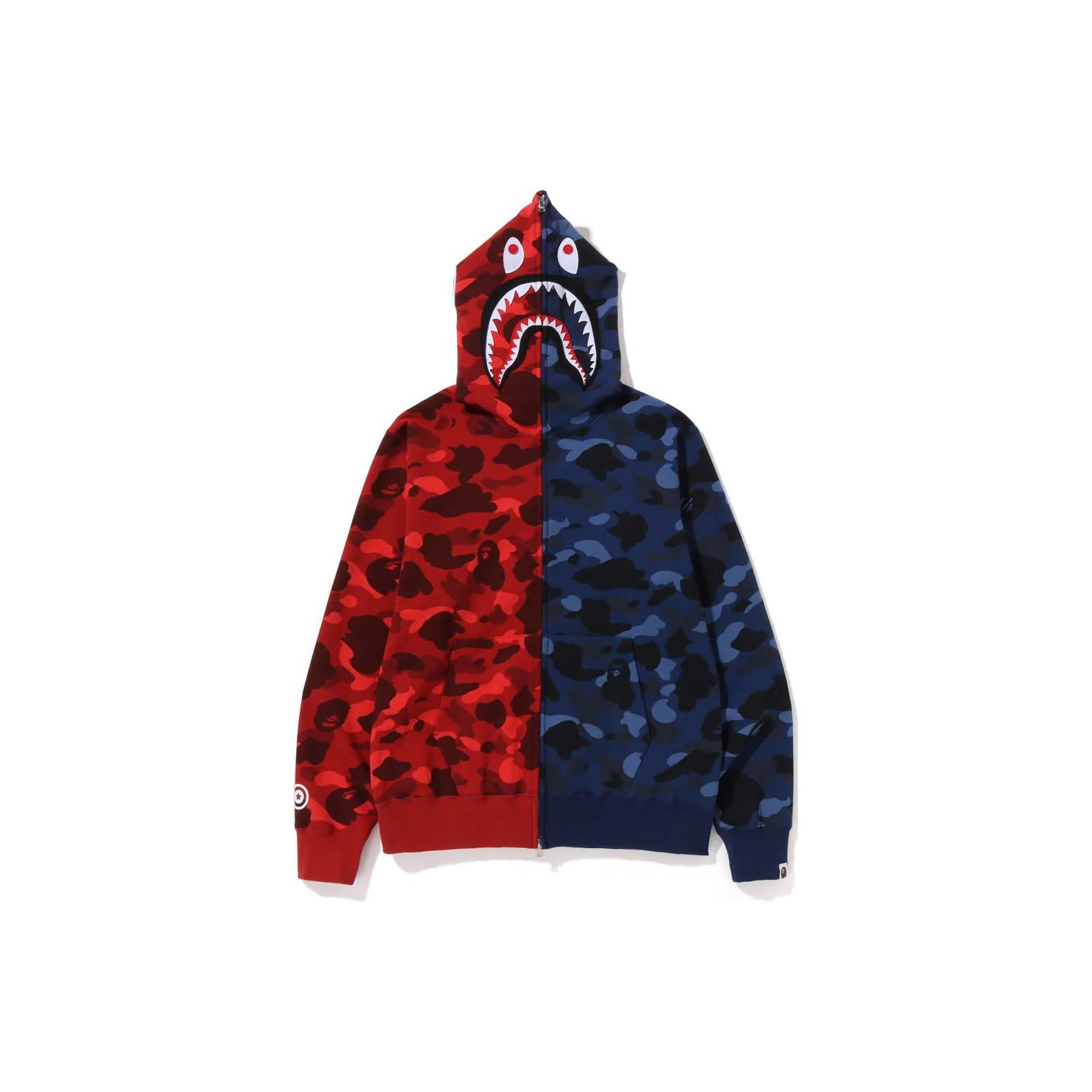 Bape red camo shark good hoodie