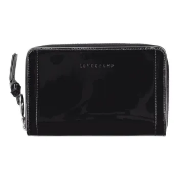 LONGCHAMP Mailbo Calfskin Card Holder Wallet Women's Black