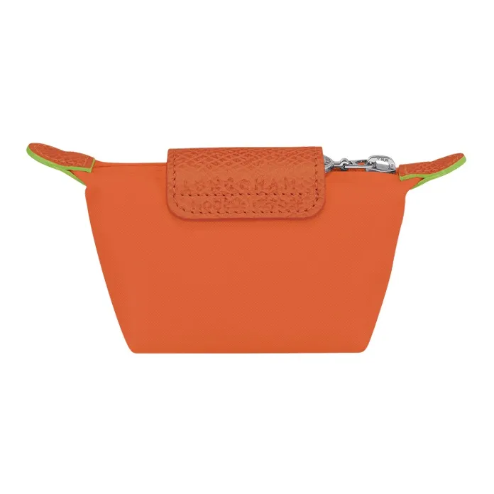 LONGCHAMP Le Pliage Green Recycled Canvas Clutch Coin Purse Women's Orange-1