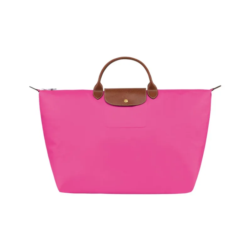 LONGCHAMP Le Pliage Canvas With Leather Travel Bag Handbag Large Size Women's Pink-0