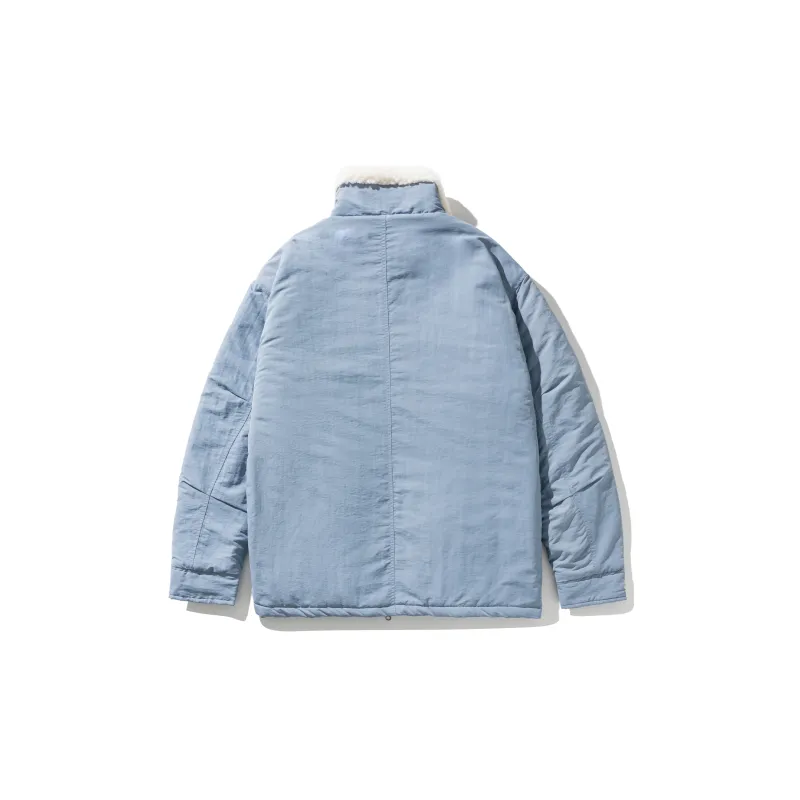 KXLFCHN Letter Solid Color Lapel Loose Fit Puffer Jacket Unisex-14