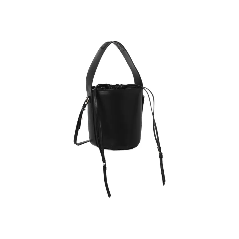 Chloe Smooth Calf Leather Bucket Bag, Handbag, Shoulder Bag, Crossbody Bag Women's Black-1