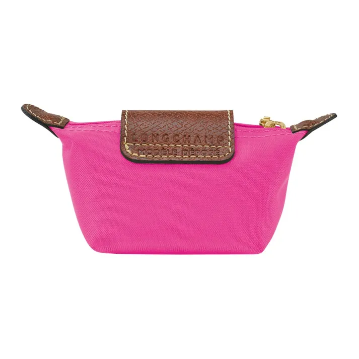 LONGCHAMP Le Pliage Cow Leather Clutch Coin Purse Women's Pink-1