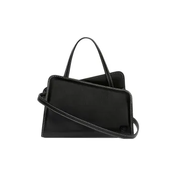 YUZEFI Calfskin Tote Bag, Shopping Bag, Shoulder Bag, Crossbody Bag, Handbag Mini Women's Black