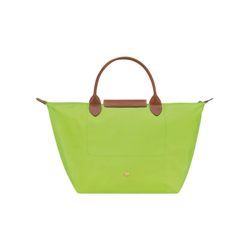 LONGCHAMP Le Pliage Cow Leather Canvas Polyamide Canvas Bag Dumpling Bag Handbags Medium Size Women's Green-2