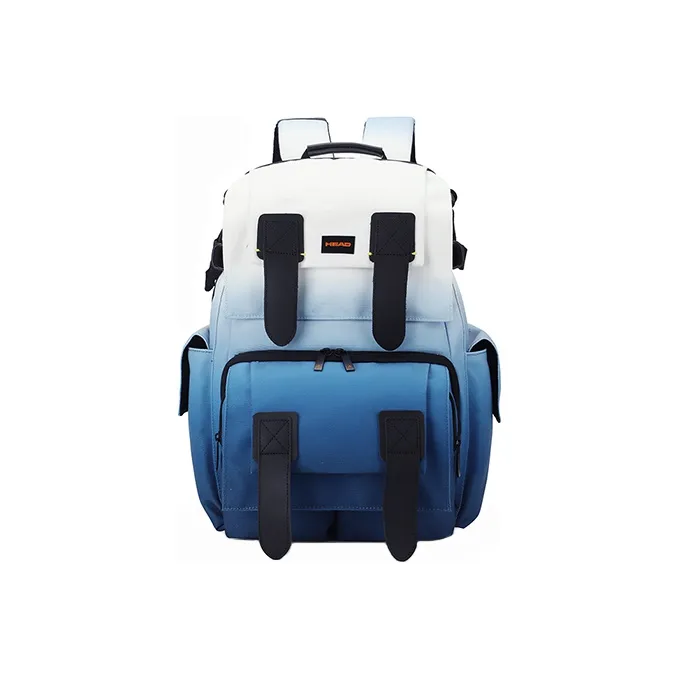 HEAD Leather Drone Backpack Camera Bag Large Size Unisex Black/Blue White Gradient/Warm Gray-3