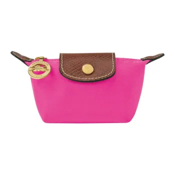LONGCHAMP Le Pliage Cow Leather Clutch Coin Purse Women's Pink