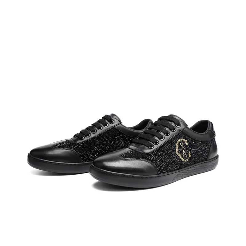 CHARRIOL Skateboard Shoes Men Low-Top Black-2