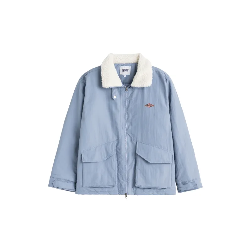 KXLFCHN Letter Solid Color Lapel Loose Fit Puffer Jacket Unisex-13