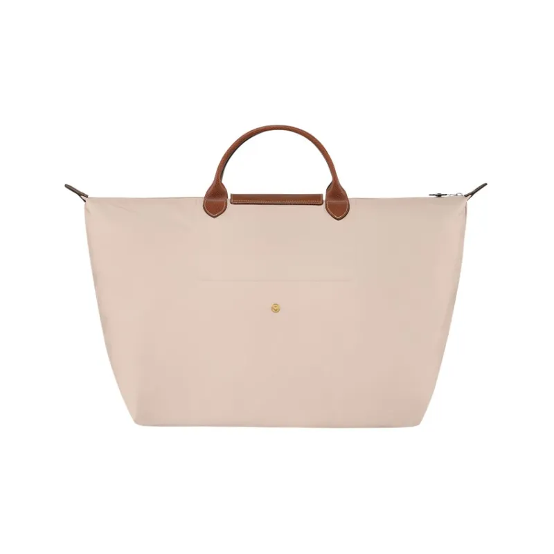 LONGCHAMP Le Pliage Canvas With Leather Trim Canvas Bag, Travel Bag, Handbag Tubas Women's Beige-2