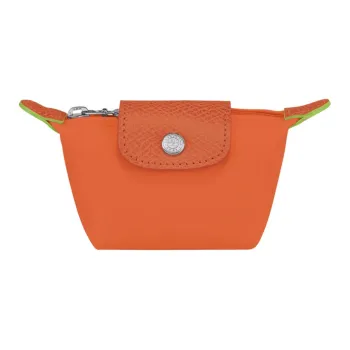 LONGCHAMP Le Pliage Green Recycled Canvas Clutch Coin Purse Women's Orange