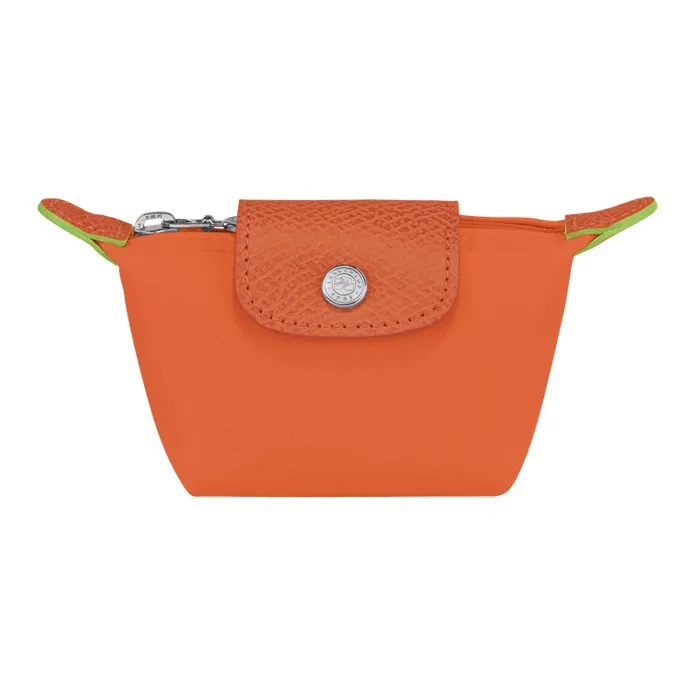 LONGCHAMP Le Pliage Green Recycled Canvas Clutch Coin Purse Women's Orange-0