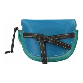 LOEWE Gate Soft Cow Leather Bowknot Shoulder Bag Crossbody Bag Small Size Women's Dark Blue/Blue