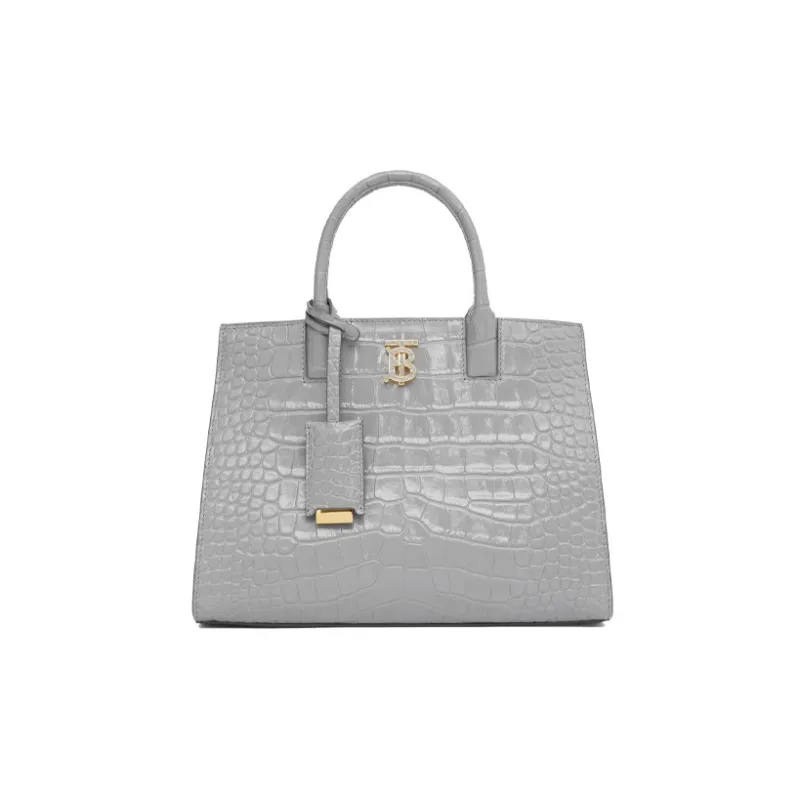 Burberry Frances Calfskin Tote Bag Shopping Bag Shoulder Bag Handbag Mini Women's Cloud Gray-0