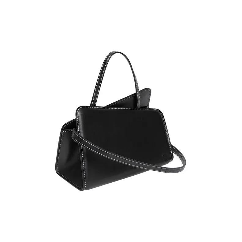 YUZEFI Calfskin Tote Bag, Shopping Bag, Shoulder Bag, Crossbody Bag, Handbag Mini Women's Black-1
