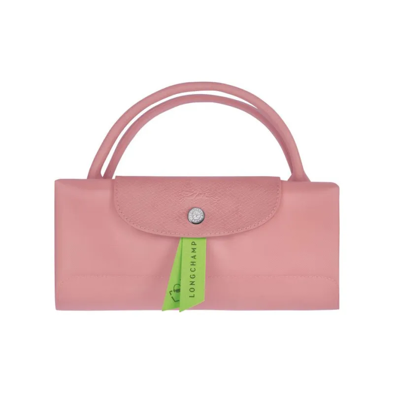 LONGCHAMP Le Pliage Green Recycled Canvas With Leather Trim Travel Bag Handbag Large Size Women's Pink-3
