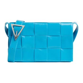 Bottega Veneta Medium Cassette Intrecciato Crossbody Bag Pool