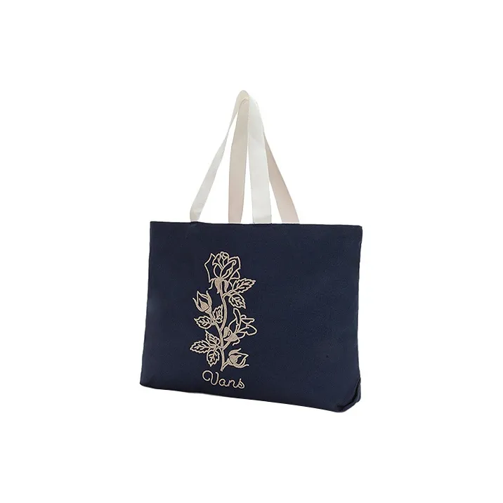 Vans Cotton Patchwork Canvas Tote Bag Shopping Bag Canvas Bag Handbag Regular Unisex Blue-1
