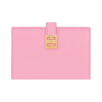 GIVENCHY 4G Cow Leather Wallet Medium Size Women's Bright Pink
