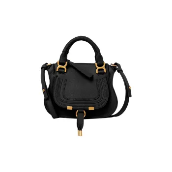 Chloe Marcie Grained Calfskin Shoulder Bag Crossbody Bag Handbag Mini Women's Black