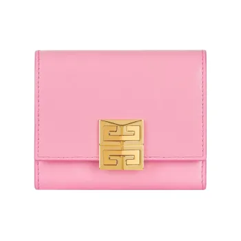GIVENCHY 4G Cow Leather Wallet Women's Bright Pink