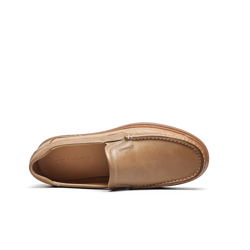 C°BANNER Dress Shoes Men Low-Top Yellow Brown-3