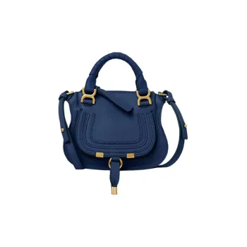 Chloe Marcie Calfskin Shoulder Bag Crossbody Bag Handbag Mini Women's Blue