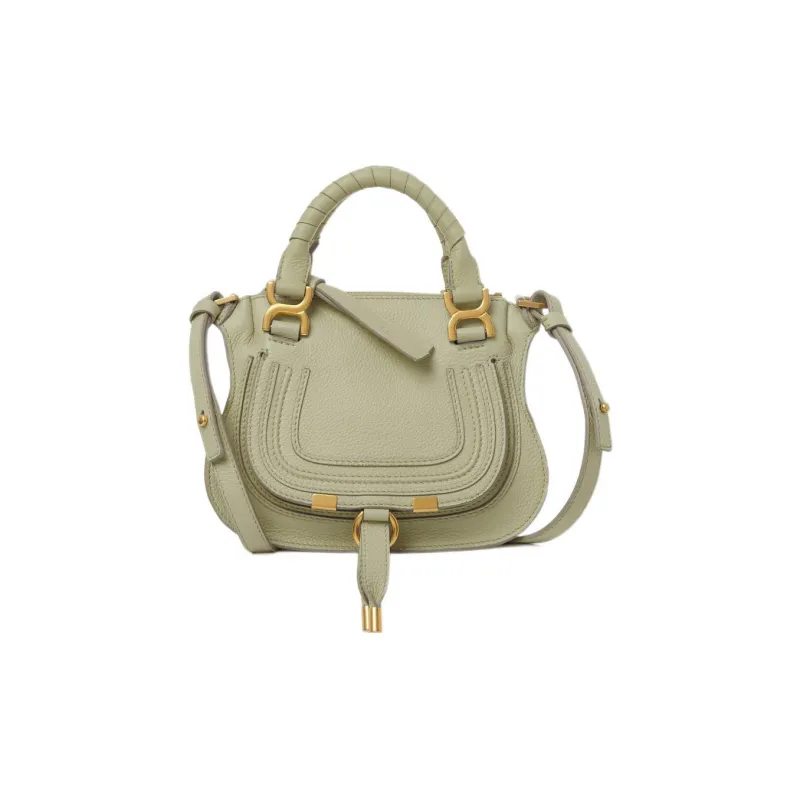 Chloe Marcie Grained Calfskin Shoulder Bag, Crossbody Bag, Handbag Mini Women's Green-0