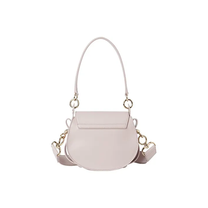 Chloe Tess Shiny Calfskin With Suede Calfskin Handbag Shoulder Bag Crossbody Bag Small Size Women's Light Purple-2