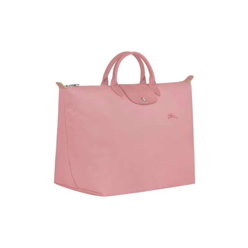 LONGCHAMP Le Pliage Green Recycled Canvas With Leather Trim Travel Bag Handbag Large Size Women's Pink-2