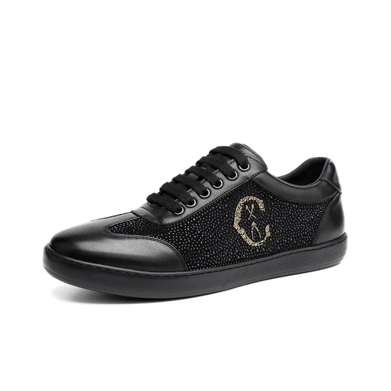 CHARRIOL Skateboard Shoes Men Low-Top Black-1