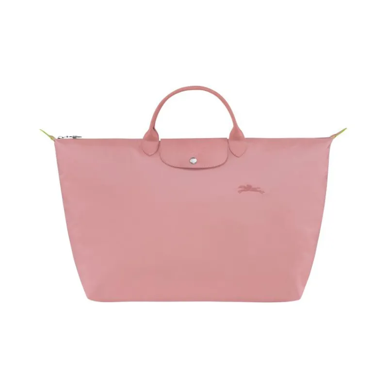LONGCHAMP Le Pliage Green Recycled Canvas With Leather Trim Travel Bag Handbag Large Size Women's Pink-0