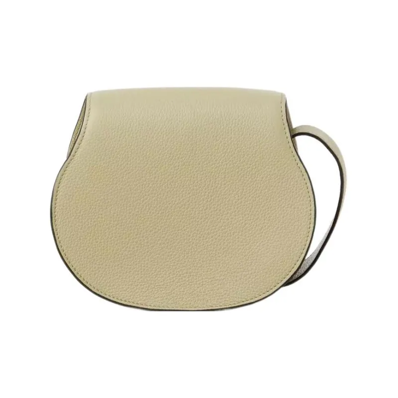 Chloe Marcie Grained Calfskin Saddle Bag Crossbody Shoulder Bag Small Size Women's Light Green-1