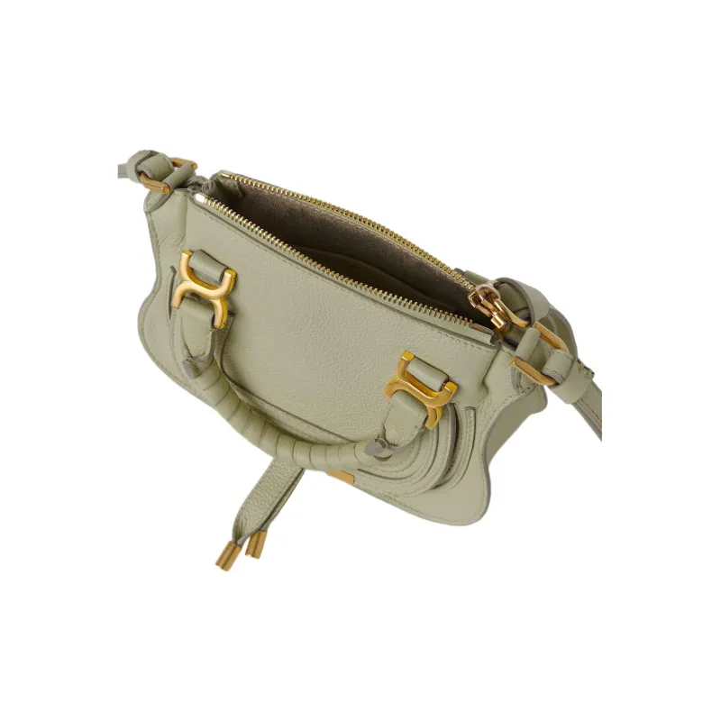 Chloe Marcie Grained Calfskin Shoulder Bag, Crossbody Bag, Handbag Mini Women's Green-4