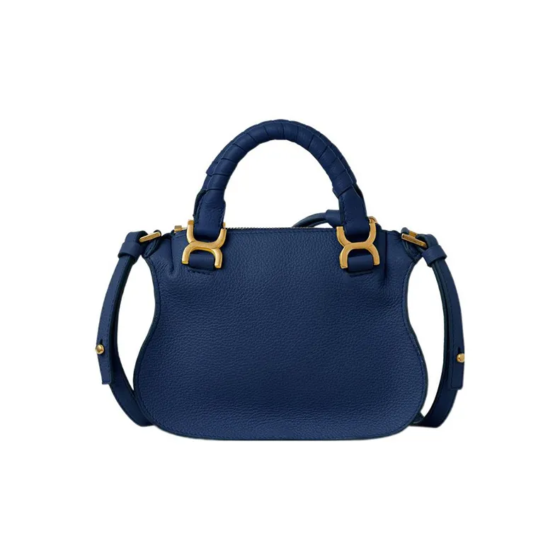 Chloe Marcie Calfskin Shoulder Bag Crossbody Bag Handbag Mini Women's Blue-2