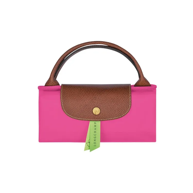 LONGCHAMP Le Pliage Canvas With Leather Travel Bag Handbag Large Size Women's Pink-3
