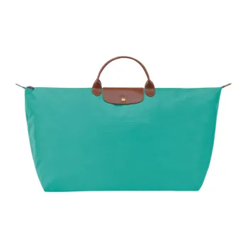 LONGCHAMP Canvas With Leather Trim Travel Bag Handbag Extra Large Men's Blue