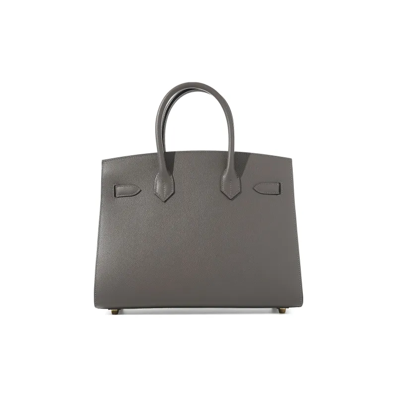 HERMES Birkin Epsom Leather Birkin Bag Handbags 30 Women's 0L Grismeyer Cumulonimbus Gray-3