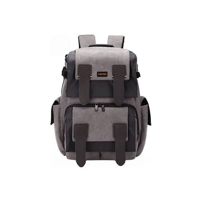 HEAD Leather Drone Backpack Camera Bag Large Size Unisex Black/Blue White Gradient/Warm Gray-4