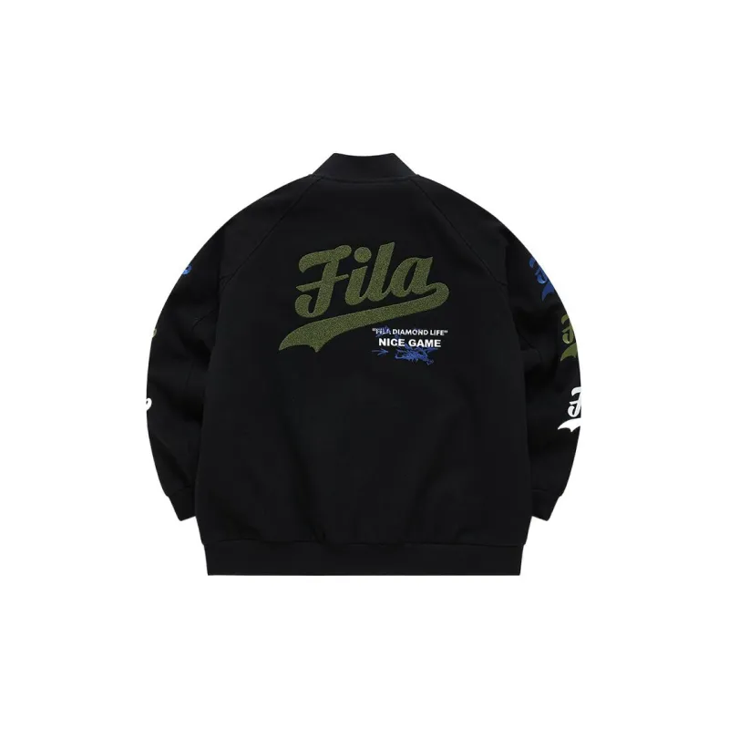 FILA FUSION BASEBALL Series FW22 Puffer Jacket Men's Pitch Black-1