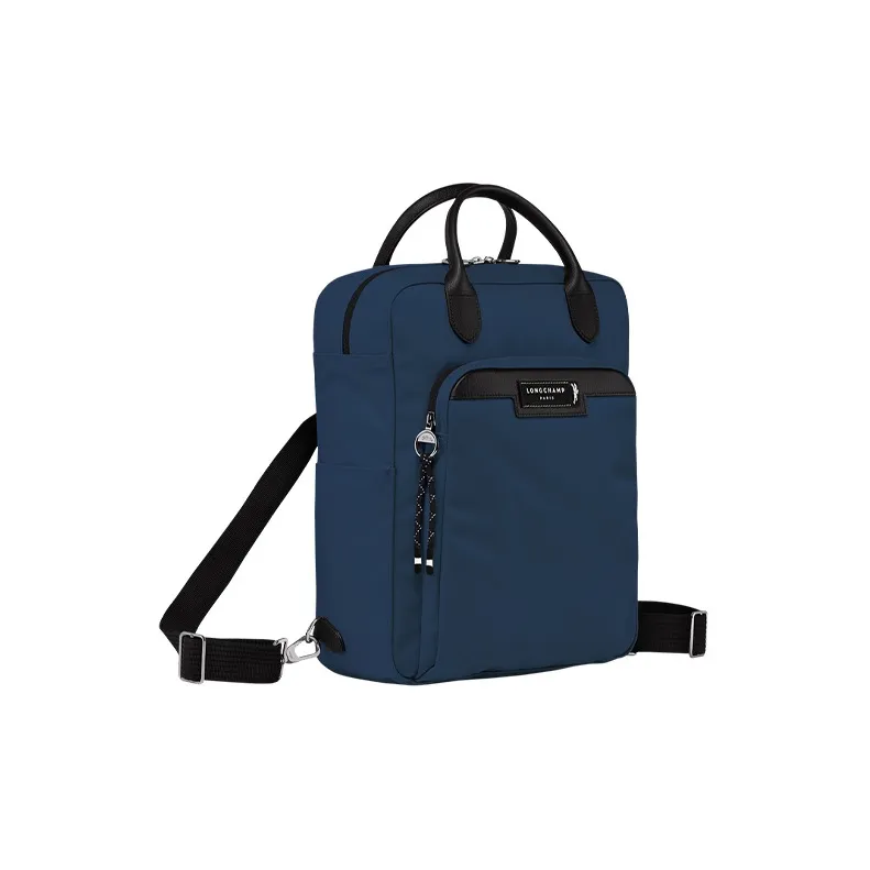 LONGCHAMP Le Pliage Energy Cow Leather Trim Backpack Men's Navy-1