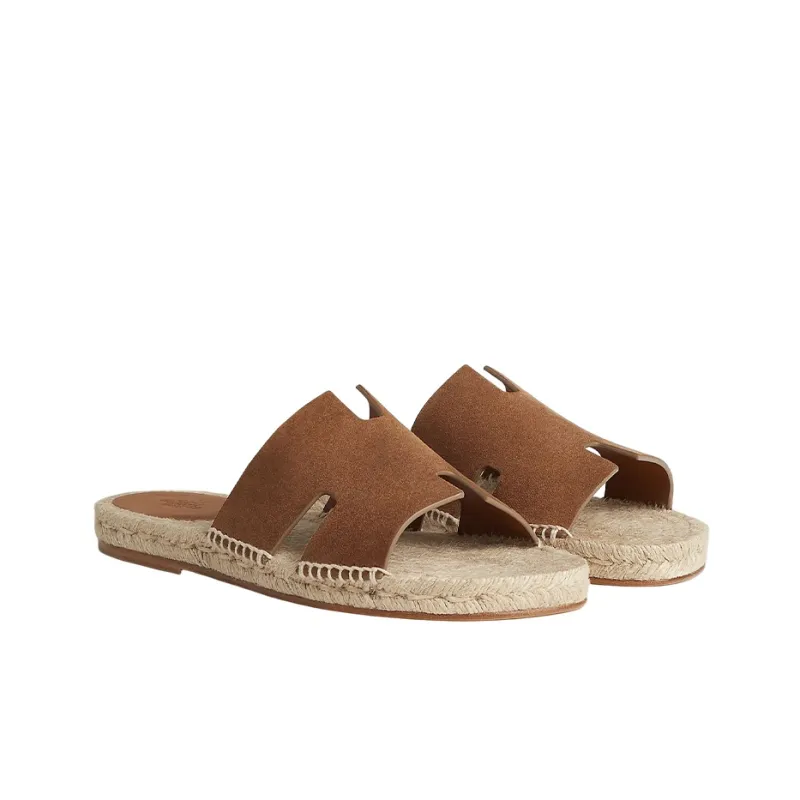 HERMES Antigua Slide Slippers Men's Brown-3