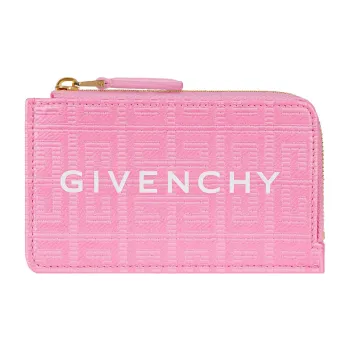 GIVENCHY 4G Coated Canvas With Sheepskin Card Holder Card Holder Women's Bright Pink