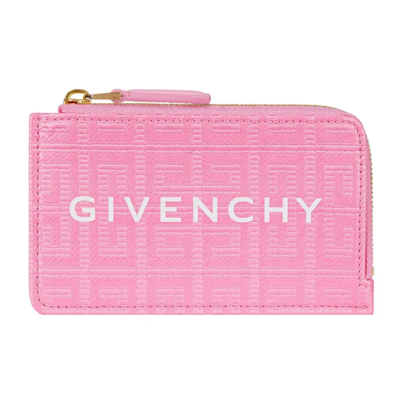 GIVENCHY 4G Coated Canvas With Sheepskin Card Holder Card Holder Women's Bright Pink-0
