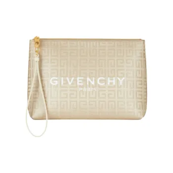 Givenchy Coated Canvas Clutch Large Size Women's Gold