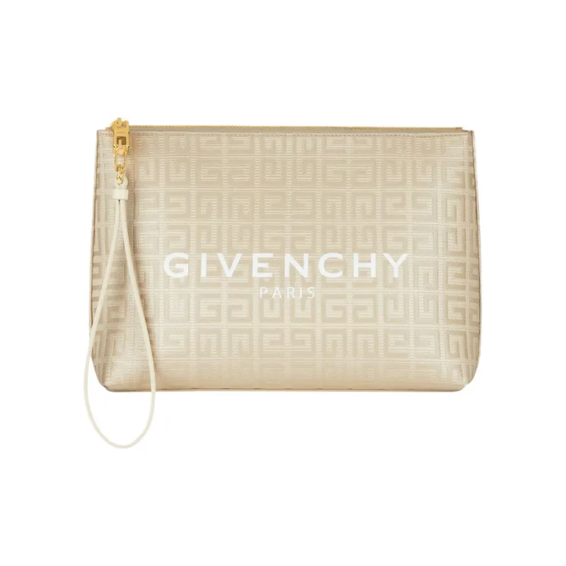 Givenchy Coated Canvas Clutch Tubas Women's Gold-0