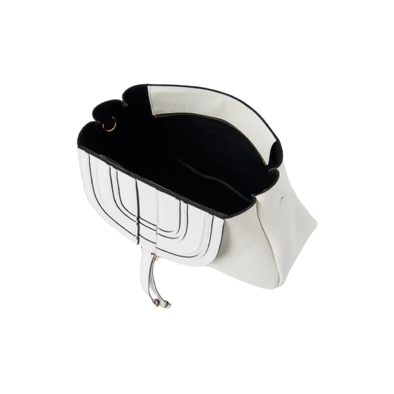 Chloe Marcie Grained Calfskin Handbag Clutch Shoulder Bag Women's White-2